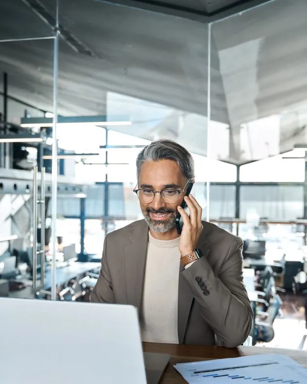 Sales agent on a call with a prospect